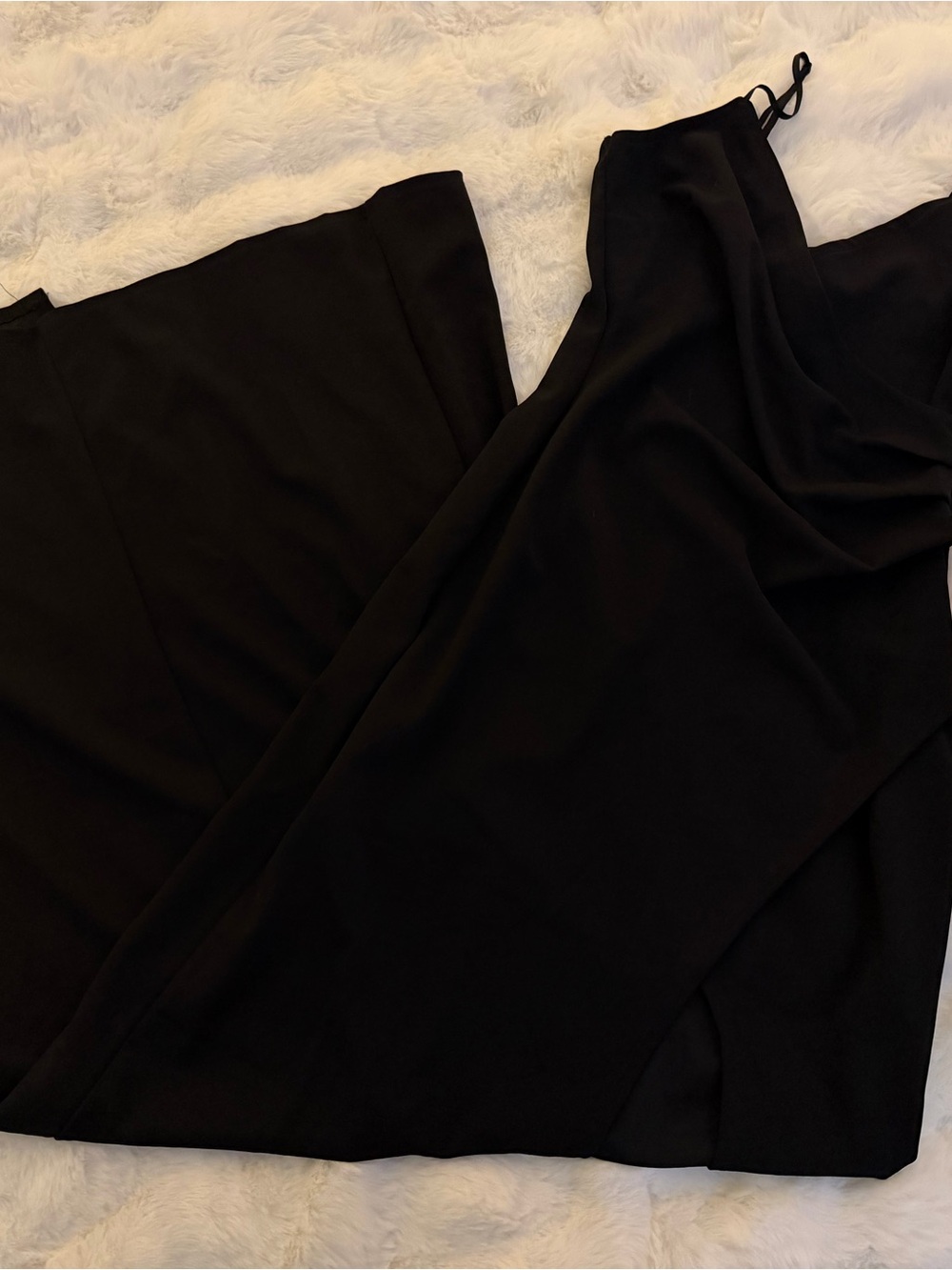 Windsor Black Spaghetti-Strap Prom Gown